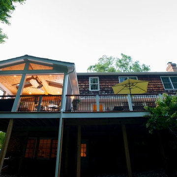 Design Builders mahogany screened porch & Zuri deck in Potomac MD