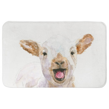 Happy Baby Goat Painting 34x21 Bath Mat