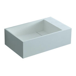 ADM Bathroom Design - ADM Rectangular Wall Mounted Sink, White, 20", On-Right - Bathroom Sinks