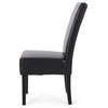 Percival Upholstered Dining Chairs, Set of 2, Midnight + Espresso, Faux Leather