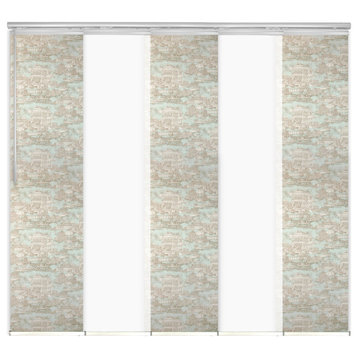 Navajo White-Florentina 5-Panel Track Extendable Vertical Blinds 58-110"x94"