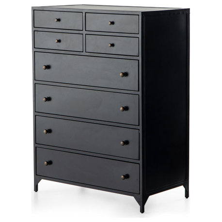 Belmont 8 Drawer Tall Dresser, Black