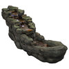 20" Tall Rocky River Rapids Fountain with LED Lights Yard Décor