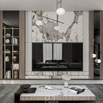 Luxury Contemporary Villa Living Room Design – Dubai, UAE
