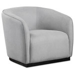 Meridian Furniture - Mylah Upholstered Chair, Grey - Make this Mylah polyester fabric chair the centerpiece of a cozy reading nook in your family room or elsewhere. This handsome chair features soft cognac polyester fabric from top to bottom for a look that wows from all angles. The neutral color blends easily with other decorative items in your space, and the black finish solid wood base adds a pretty contrast while giving the chair an impeccably durable slant.