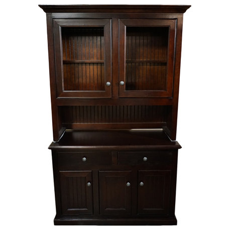 Eagle Furniture 48" Coastal Dining Buffet, Caribbean Rum, With Hutch