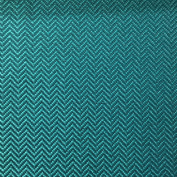 Devon Chevron Woven Upholstery Fabric, Peacock