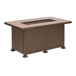 OW Lee 30"x 50" Santorini Fire Pit with Lava - Mocha - Fire Pits