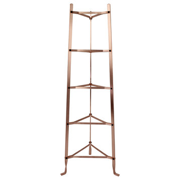 Handcrafted 5-Tier Gourmet Cookware Stand Brushed Copper