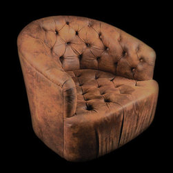 Low Button Swivel Chair - Armchairs And Accent Chairs