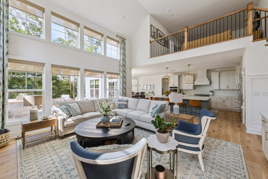Beach style living room photo in DC Metro