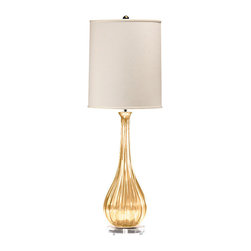 Inviting Home Inc. - Venetian Glass Table Lamp, Clear and Gold - Table Lamps