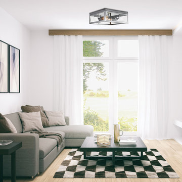 Memphis 2-Light Chrome Flush Mount Ceiling Light
