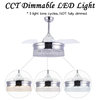Transitional Crystal Ceiling Fan with Remote, Light, Retractable Blades, Chrome, Neutral White (4000k)