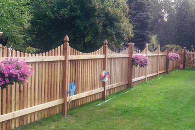 Scallop Dog Ear Picket Fence with French Gothic Posts