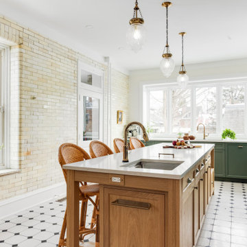 Grandeur in Green: Kitchen, Powder Room, Mudroom