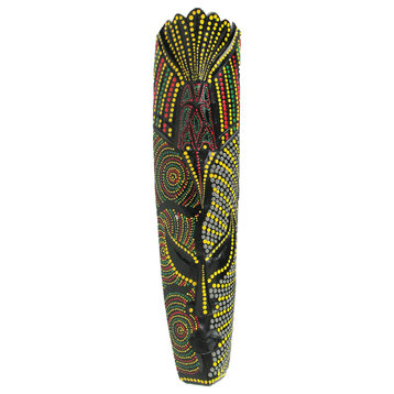 Topang Burang Aborigine Mask Hand Crafted Wall Decor 20 Inch