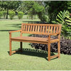 Linon Catalan Sturdy Acacia Solid Wood Outdoor Bench in Acorn Brown Stain