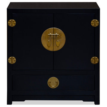 Matte Black Elmwood Ming Vanity Cabinet, Without Bowl and Faucet