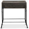 Grey Leather Shagreen Box On Stand Console Table