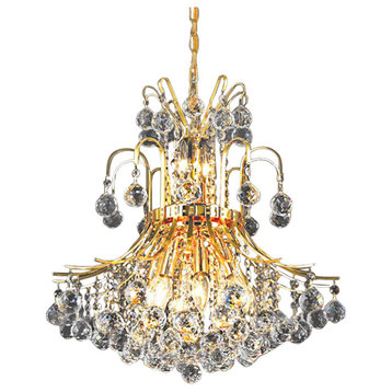 Contour 10 Light 19" Gold Chandelier With Clear European Crystals