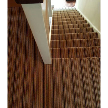 Colourful Stripey Carpet Installed to Stairs