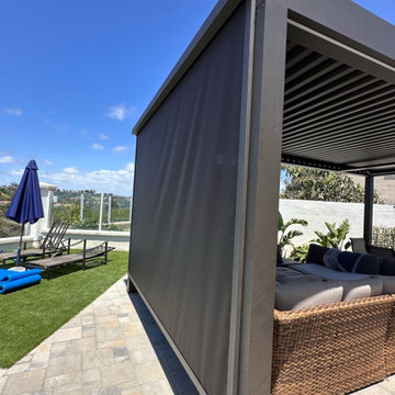 Aluminum Patio Cover Motorized Power Screens Anaheim Hills, California