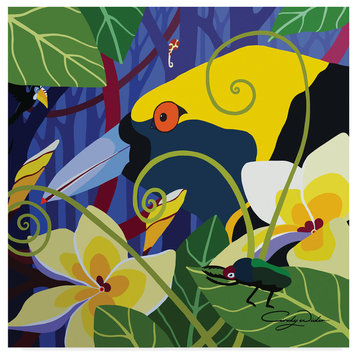 Cindy Wider 'Yellow Bird Of Paradise' Canvas Art, 14"x14"