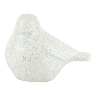 2PCS Ceramic Bird Figurines Decorative Bird Ornaments Statue for Home Garden Decor (White)