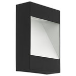 EGLO - Manfria Outdoor Wall Light, Black and White Finish - Features: