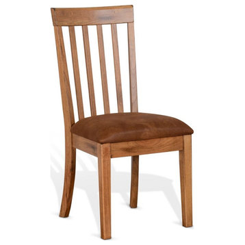Sunny Designs Sedona 19" Traditional Mindi Wood Slatback Chair in Rustic Oak