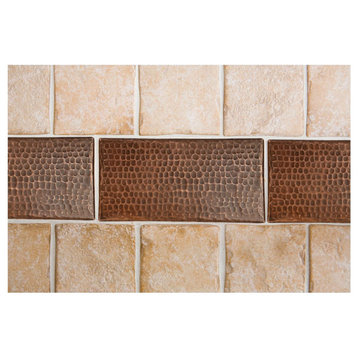 Premier Copper Products T48DBH 4" x 8" Hammered Copper Tile - Oil Rubbed Bronze