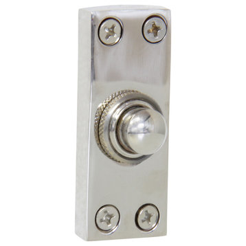 Elegant Decorative Brass Doorbell Push Button, Polished Nickel