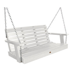 Highwood USA - Weatherly Porch Swing, White, 4' - Porch Swings