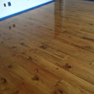 Sag Harbor - 6 7/8" Yellow Pine installed & finished w Provincial stain/oil poly