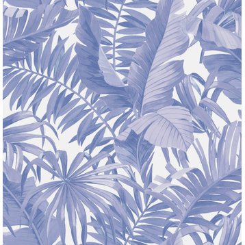 Periwinkle Maui Leaf Peel & Stick  Wallpaper Bolt