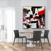 48x48 inches red black white Minimal Wall Art Large Modern Painting Home Decor