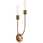 Kichler Lighting - Hatton 2 Light Wall Sconce, Satin Bronze - Hattonâ?'s refined and vintage industrial style is just the start of what youâ??ll love about this collection. Each piece features an asymmetrical style, with thin arms reaching out from a decorative center column. On the 8-light chandelier, these arms are also adjustable allowing you to personalize the piece to your space.