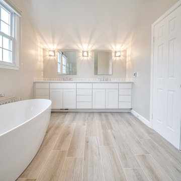 Builder's Grade Master Bath Becomes Bright, White Spa