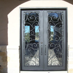 Messina Wrought Iron Double Door - Front Doors