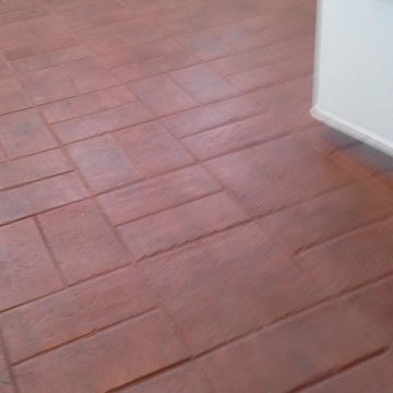 Beautiful brick look tile floor.