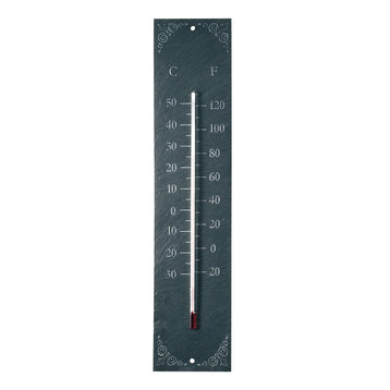 Slate Gray Thermometer, Scrollwork