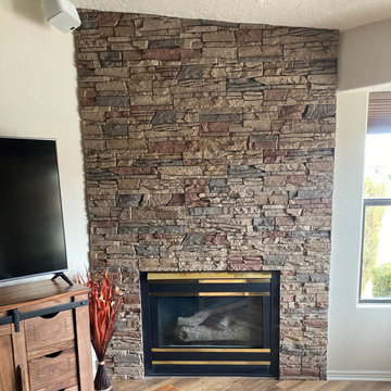 Fireplace Remodeling Project with Desert Sunrise Stacked Stone