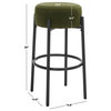 Safavieh Couture Paisleigh Boucle and Metal Leg Barstool, Forest Green/Black