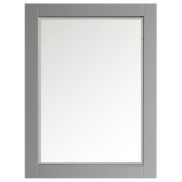 Florence Rectangular Bathroom/Vanity Framed Wall Mirror, Gray, 30"