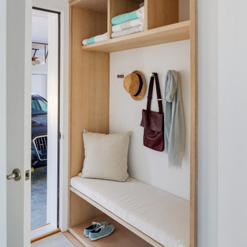 Efficient Mudroom with Storage and Seating