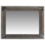 My Barnwood Frames - Rustic Bathroom Mirror, Modern Farmhouse Mirror, Ranch Hand Mirror, 28"x34" - Handmade in the USA, and available in several sizes, including custom sizes, this rustic mirror will highlight any rustic or casual decor. This mirror is great over the mantel or across from windows to enhance the light in a room. Don't have a mantelpiece? Try hanging this frame over your favorite leather couch as a point of interest in the room. The metal corner brackets add a little extra industrial flair to tie in other modern decor. D-ring hanging hardware is included with each mirror allowing you to decide whether to hang it horizontally or vertically.