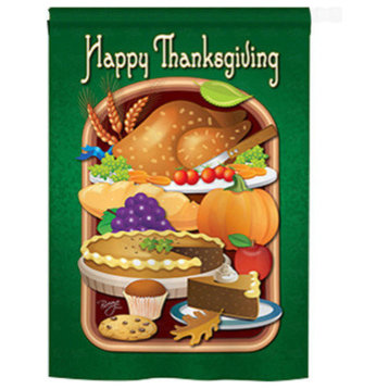 Thanksgiving Thanksgiving Feast 2-Sided Vertical Impression House Flag