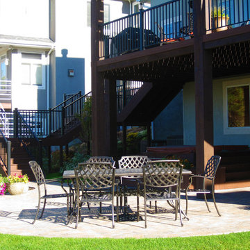 Timber Frame Deck, Stairs and Attached Pergola