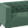 Admiral Contemporary Tufted 3-Seater Sofa, Forest Green/Espresso/Gold, Forest Gr